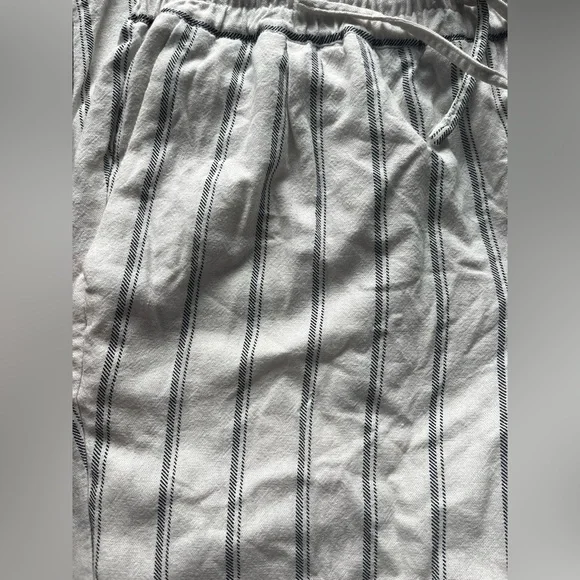 Vero Moda Linen Blend Striped Drawstring Pants Small - Picture 5 of 11